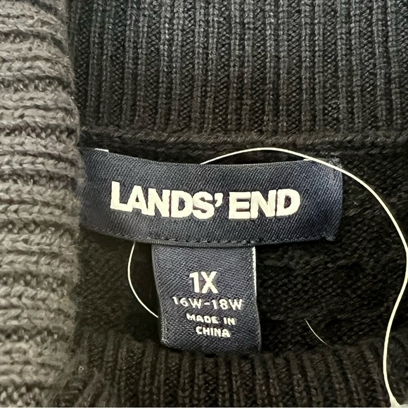 Lands End Women’s Turtleneck Knit Sweater Black Size 1X - Picture 3 of 6